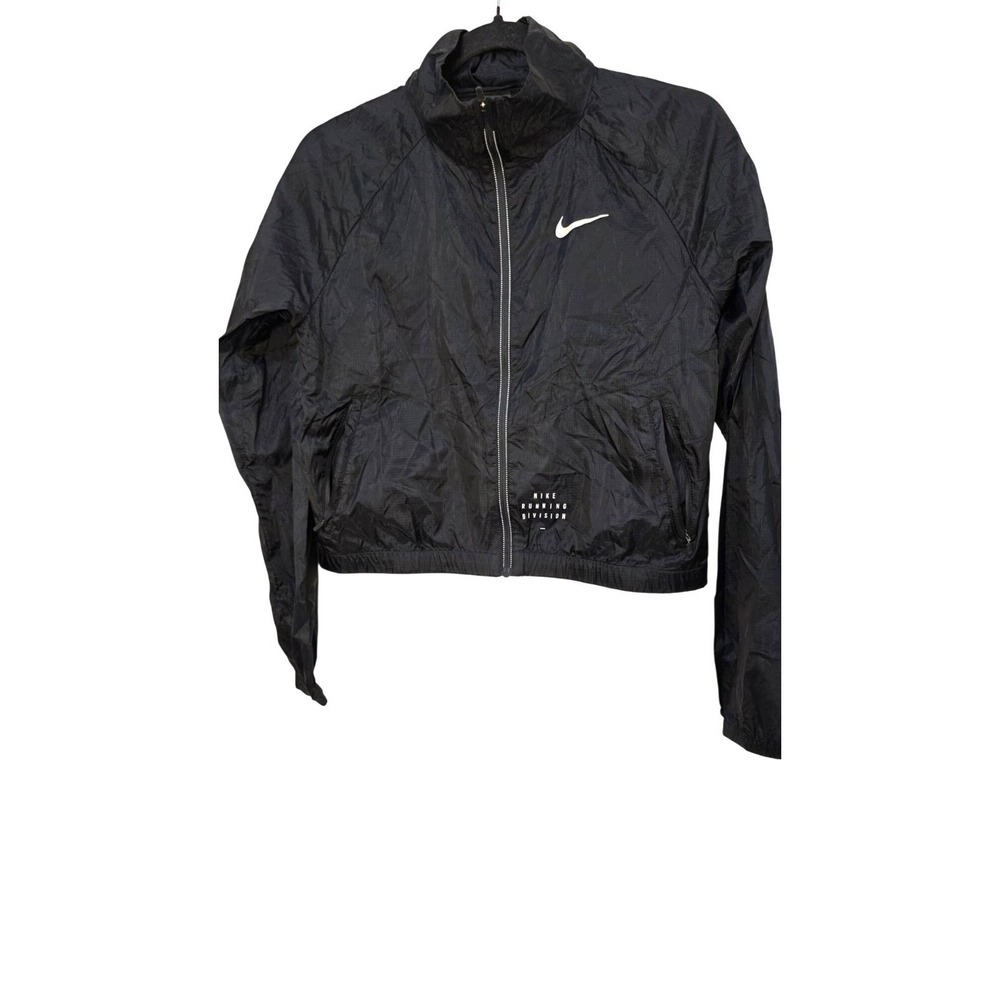 Nike Women's Black Wind runner Packable Lightweight Runing Grunge Jacket Size S/